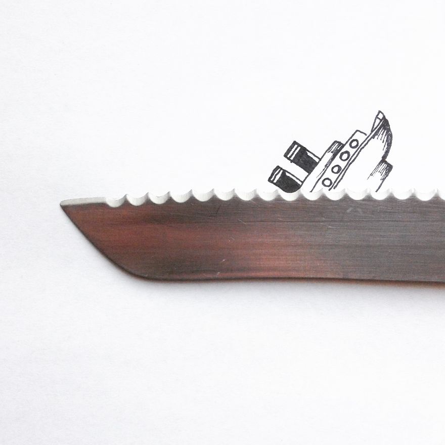 художник создаёт картины используя предметы быта, Кристиан Менса, Kristián Mensa