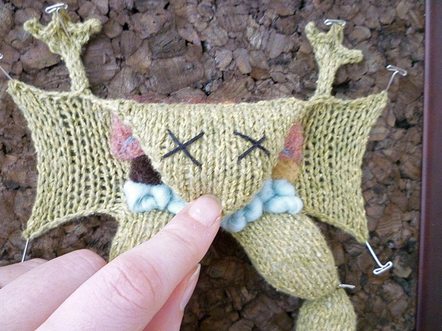 Вязаная анатомия,препарированные вязаные животные, Эмили Стоункинг, Emily Stoneking