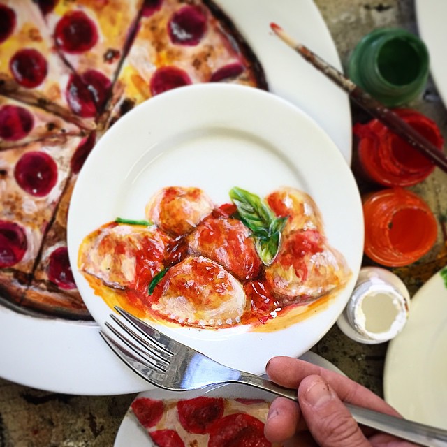 Гиперреалистичные рисунки на тарелках, которые сложно отличить от реальных вещей Гиперреалистичные рисунки на тарелках, Plart, Жаклин Пуарье, Jacqueline Poirier