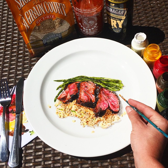 Гиперреалистичные рисунки на тарелках, которые сложно отличить от реальных вещей Гиперреалистичные рисунки на тарелках, Plart, Жаклин Пуарье, Jacqueline Poirier