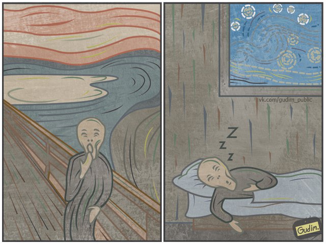 Gudim, чёрный юмор в иллюстрациях, сарказм в иллюстрациях