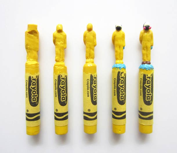 персонажи из восковых мелков, вырезает из восковых мелков, скульптуры из восковых мелков, Хоанг Тран, Hoang Tran