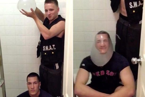 Condom Challenge, борода из презерватива, сбрасывают на головы презерватив с водой