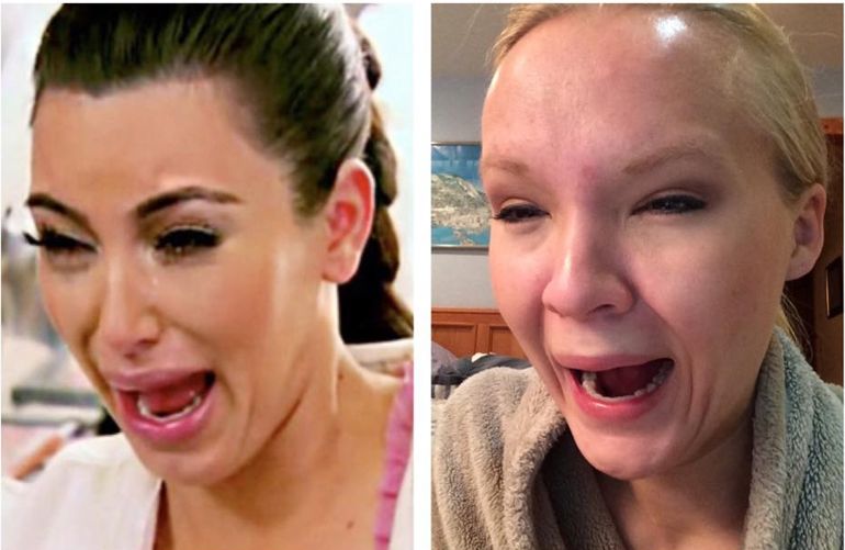 Из мема в реальность: девушка умело пародирует смешные лица знаменитостей, ставших мемами Девушка умело парадирует лица знаменитостей, CellCow