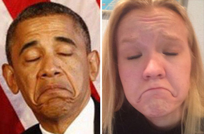 Из мема в реальность: девушка умело пародирует смешные лица знаменитостей, ставших мемами Девушка умело парадирует лица знаменитостей, CellCow