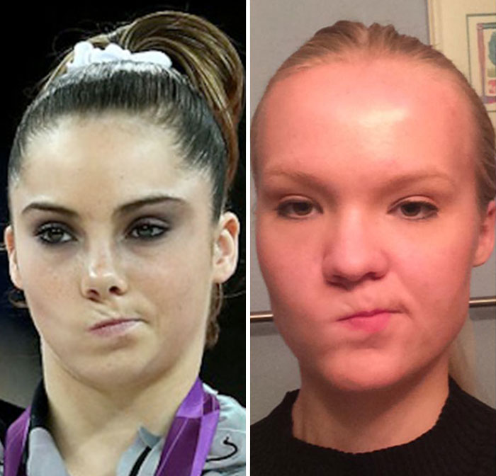 Из мема в реальность: девушка умело пародирует смешные лица знаменитостей, ставших мемами Девушка умело парадирует лица знаменитостей, CellCow