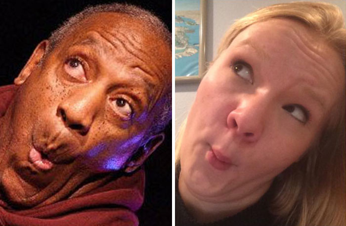 Из мема в реальность: девушка умело пародирует смешные лица знаменитостей, ставших мемами Девушка умело парадирует лица знаменитостей, CellCow