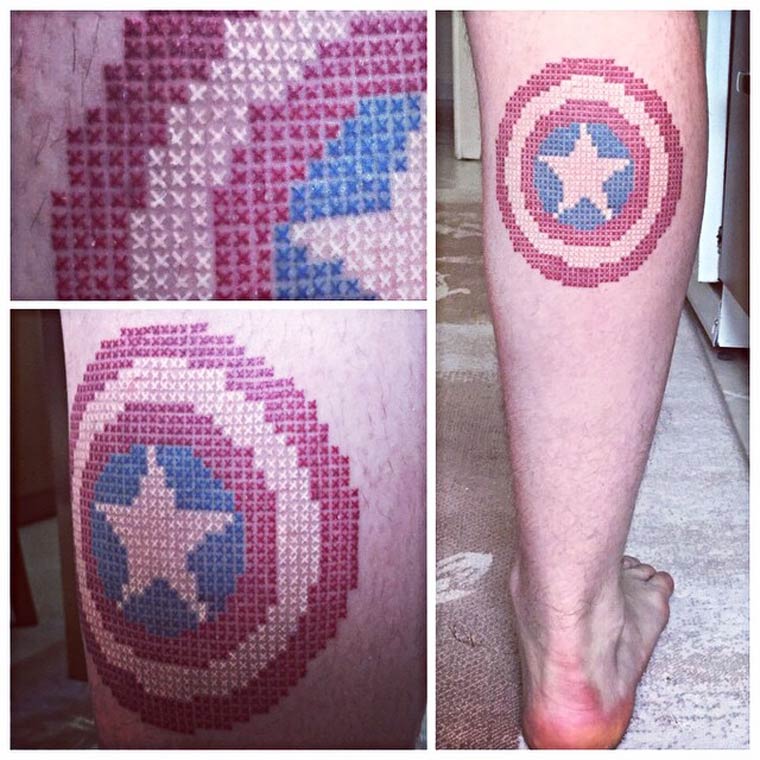  Eva Krbdk, татуировки крестиком, тату под вышивку, татуировка вышивка крестиком