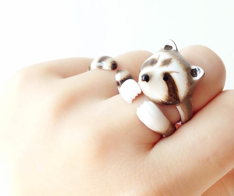Очаровательные тройные кольца со зверятами для тех, кто хочет иметь на руках своё маленькое домашнее животное тройные кольца, кольца со зверятами, кольца с животными, Merryme