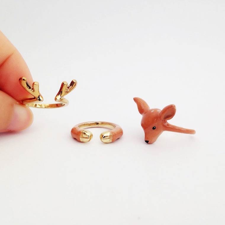 Очаровательные тройные кольца со зверятами для тех, кто хочет иметь на руках своё маленькое домашнее животное тройные кольца, кольца со зверятами, кольца с животными, Merryme