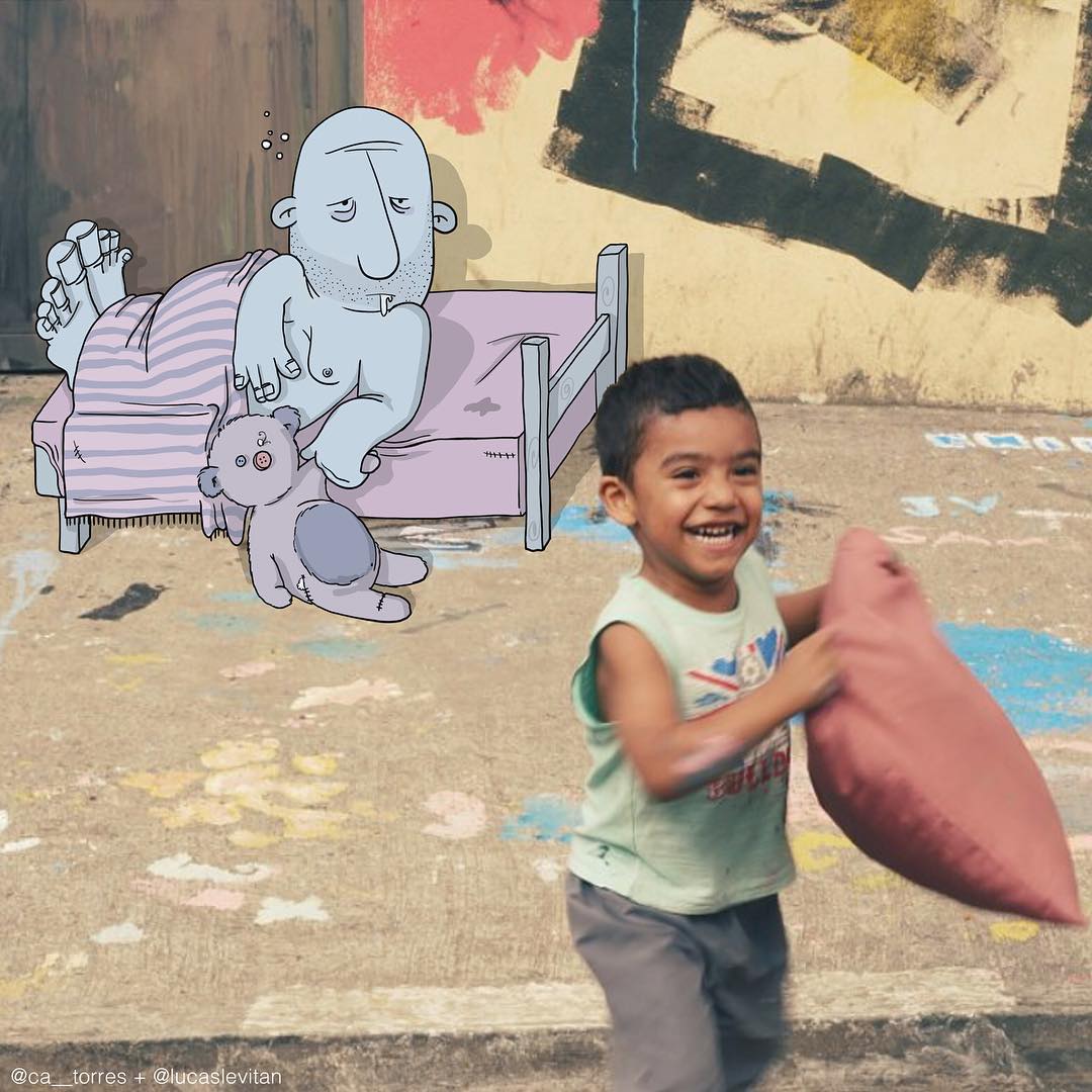 Иллюстратор дополняет чужие фотографии смешными рисунками, Лукас Левитан, Lucas Levitan