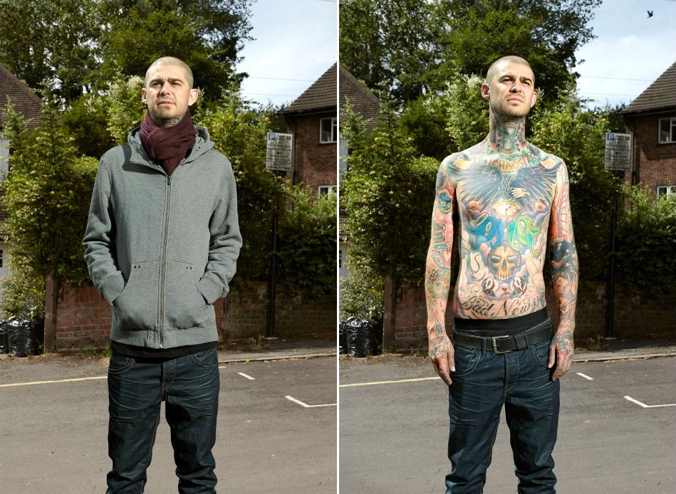 Алан Поудрил, Alan Powdrill, Covered, татуированные люди в одежде и без