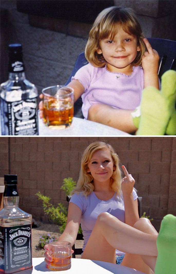 воссозданные детские фотографии,  детские фотографии воссозданные во взрослом возрасте, фотографии тогда и сейчас