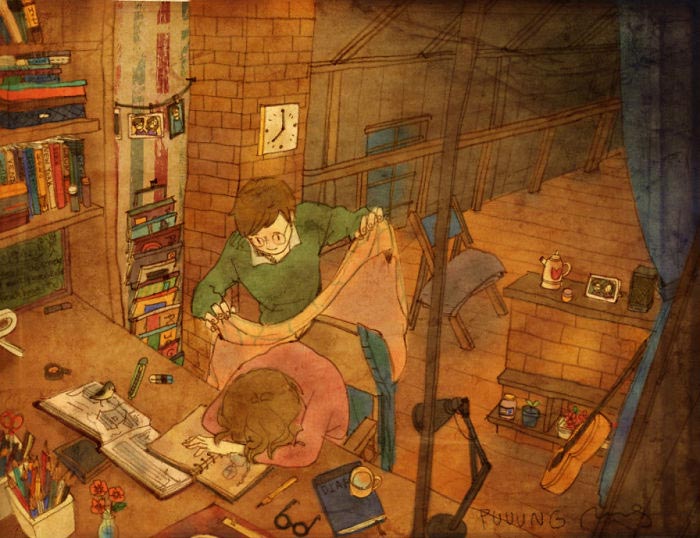 Puuung art, Puuung художник, любовь в мелочах