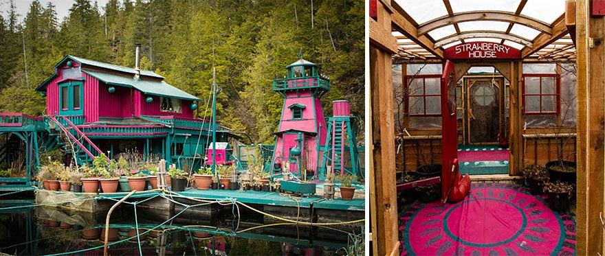 плавучий дом на воде, пара строила дом на воде 20 лет, плавучий дом из платформ, Уэйн Адамс, Кэтрин Кинг