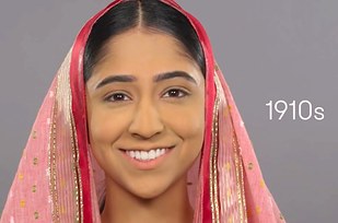индийская красота за 2 минуты, сто лет индийской красоты, 100 лет индийской красоты, 100 лет красоты индийских женщин, история моды индия