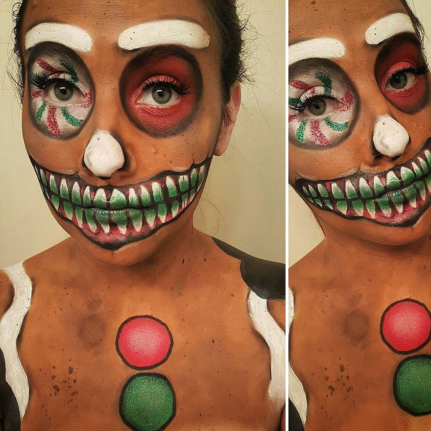 тематический новогодний макияж, новогодний макияж идеи