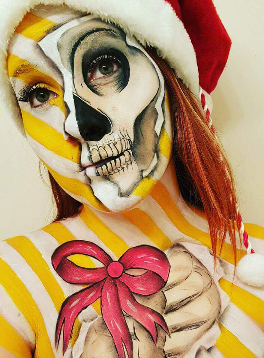 тематический новогодний макияж, новогодний макияж идеи