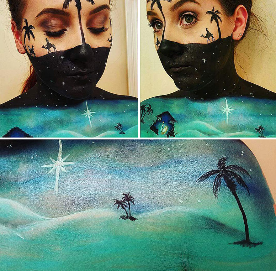 тематический новогодний макияж, новогодний макияж идеи