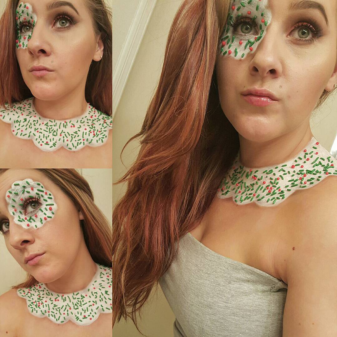 тематический новогодний макияж, новогодний макияж идеи