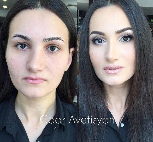 девушки до и после макияжа, преображение девушек до и после макияжа, Гоар Аветисян, до и после макияжа