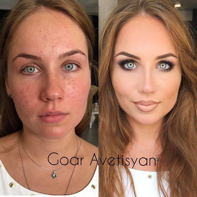 девушки до и после макияжа, преображение девушек до и после макияжа, Гоар Аветисян, до и после макияжа