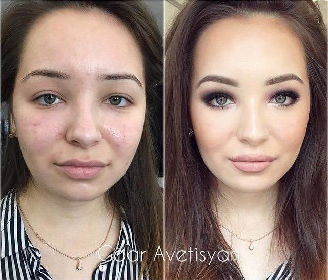 девушки до и после макияжа, преображение девушек до и после макияжа, Гоар Аветисян, до и после макияжа