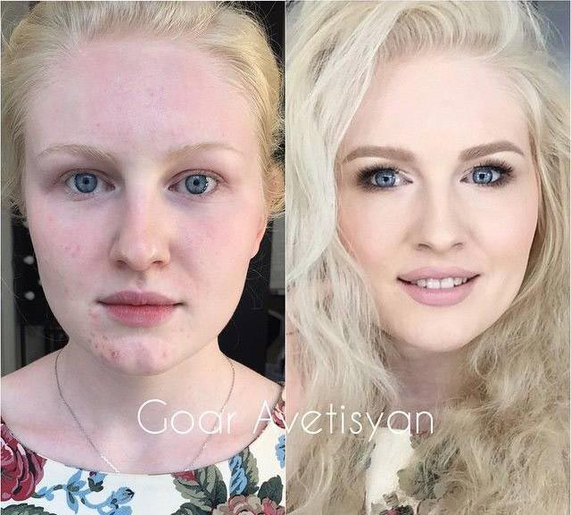 девушки до и после макияжа, преображение девушек до и после макияжа, Гоар Аветисян, до и после макияжа