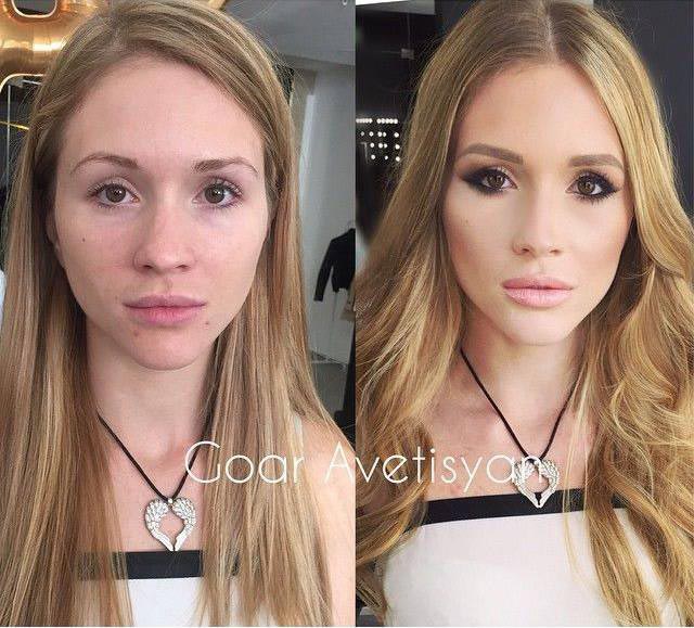 девушки до и после макияжа, преображение девушек до и после макияжа, Гоар Аветисян, до и после макияжа