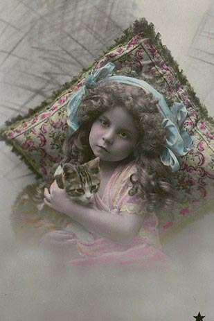 винтажные коты, коты ретро, коты викторианской эпохи