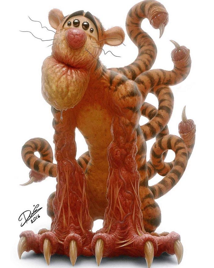 персонажи из детства превращенные в монстров, знаменитые персонажи превращенные в монстров, Дэннис Карлссон Dennis Carlsson