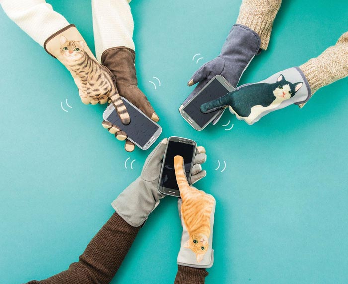 Перчатки кошачьими хвостами, сенсорные перчатки хвосты кошек