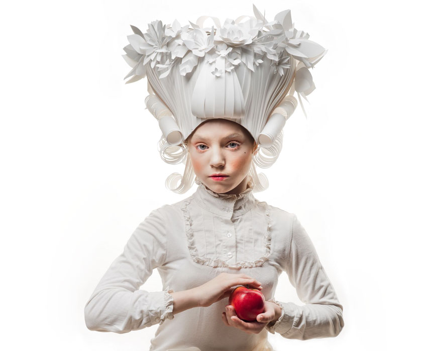 Fashion Paper, бумажные парики и платья, Ася Козина