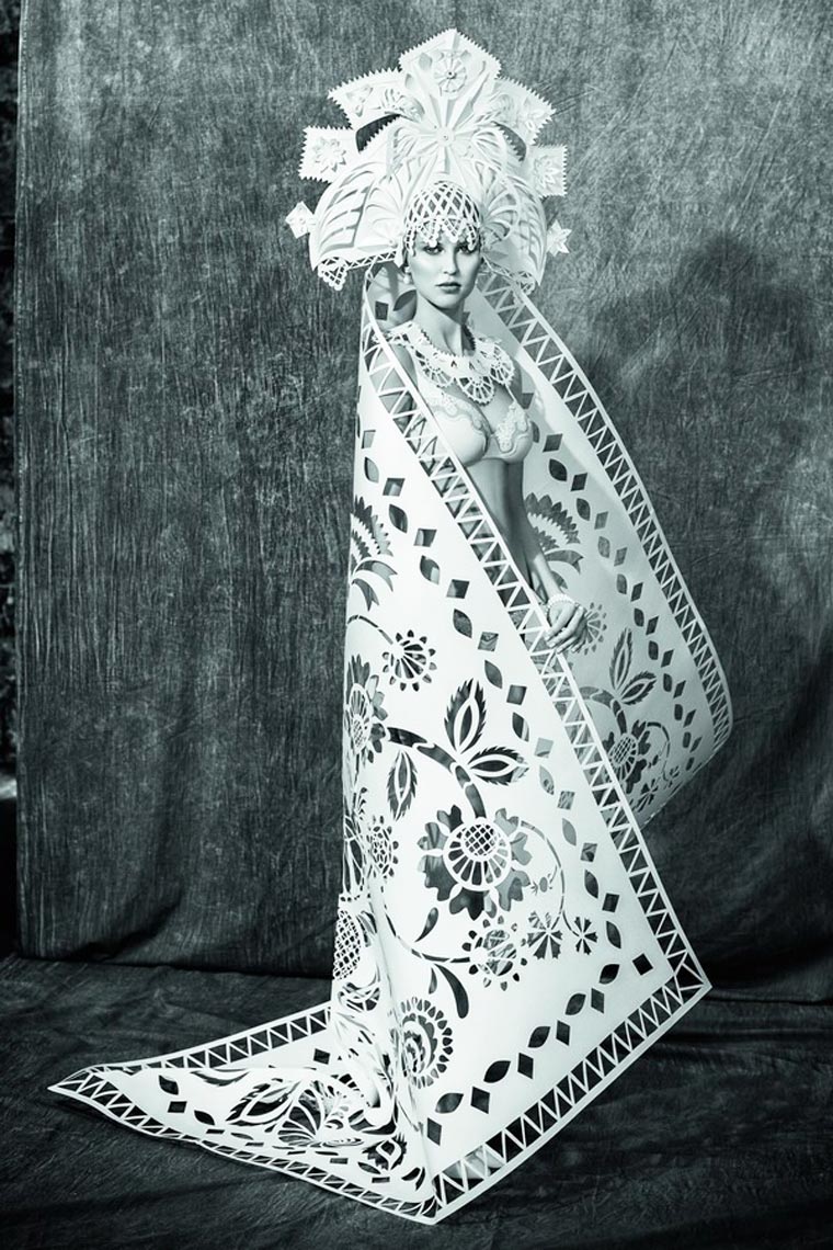 Fashion Paper, бумажные парики и платья, Ася Козина