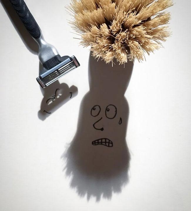 Тенелогия, Shadowology, Винсент Баль, Vincent Bal, забавные рисунки на тенях предметов