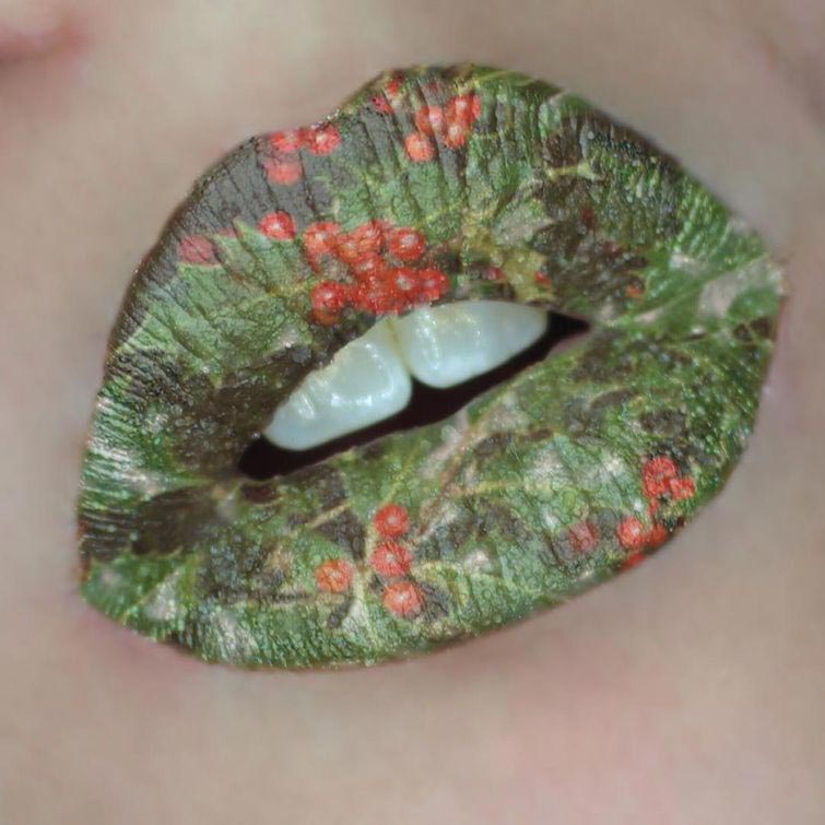 сочный макияж губ, лип арт, яркий макияж губ, оригинальный макияж губ