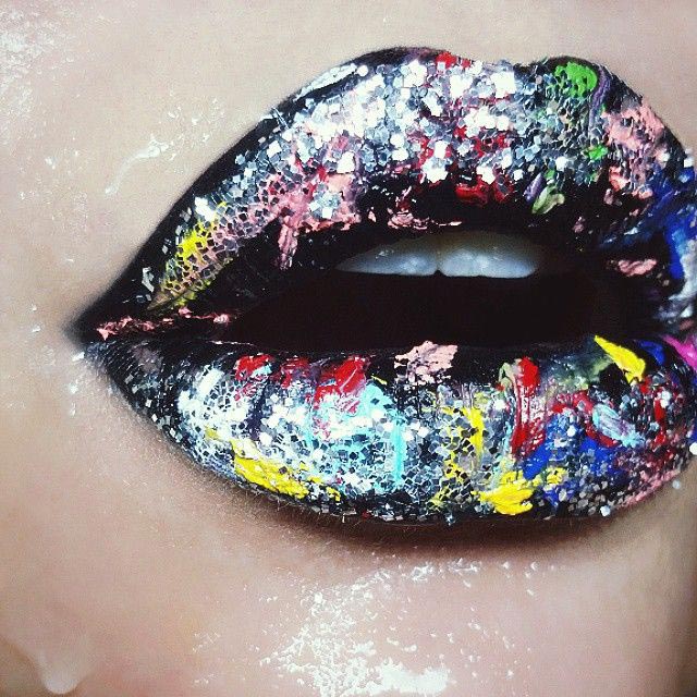 сочный макияж губ, лип арт, яркий макияж губ, оригинальный макияж губ