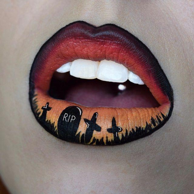 сочный макияж губ, лип арт, яркий макияж губ, оригинальный макияж губ