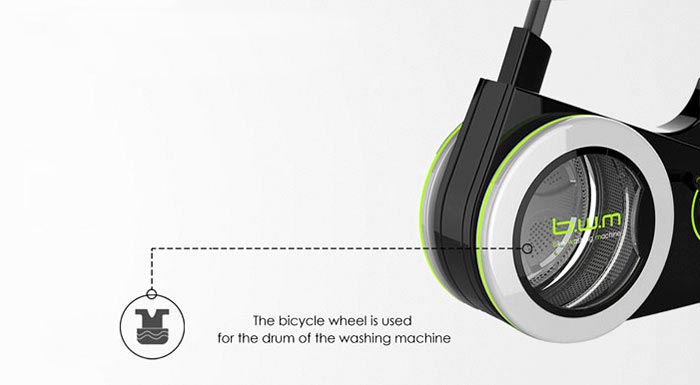 Гениальный велотренажёр, позволяющий терять лишний вес и одновременно стирать вещи BiWa, Bike Washing Machine, B.W.M, BWM, велотренажёр и стиральная машина