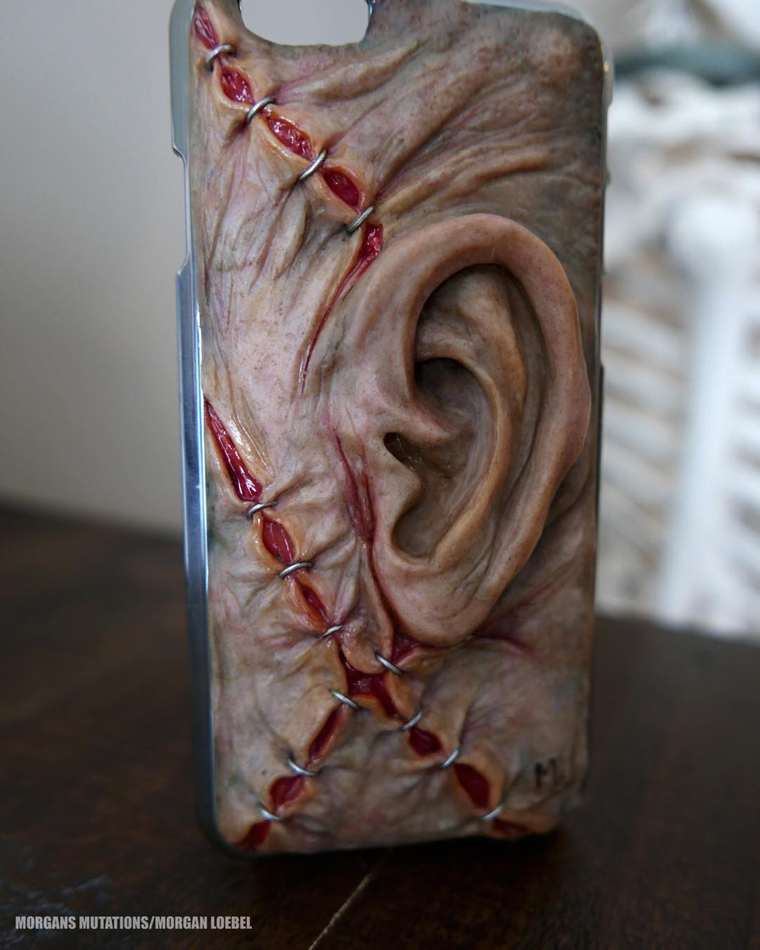 чехлы для смартфонов мутанты, Морган Лоибел,Morgan Loebel, пугающие чехлы для смартфонов, ужасные