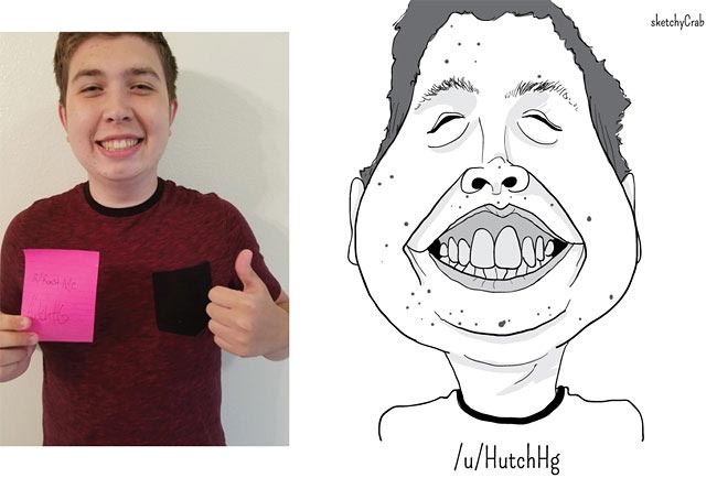 Поджарь меня, roast me, люди просят нарисовать на них карикатуру, sketchyCrab