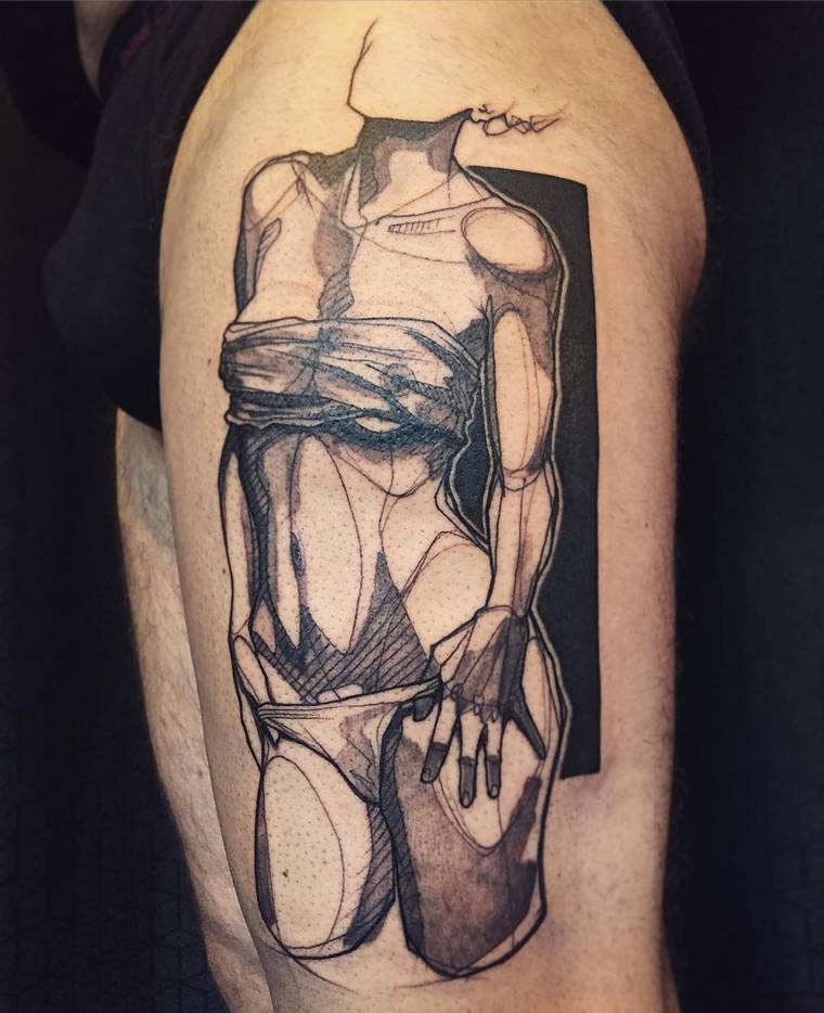 тату в виде эскизов, татуировщик Луазо, L’oiseau tattoo