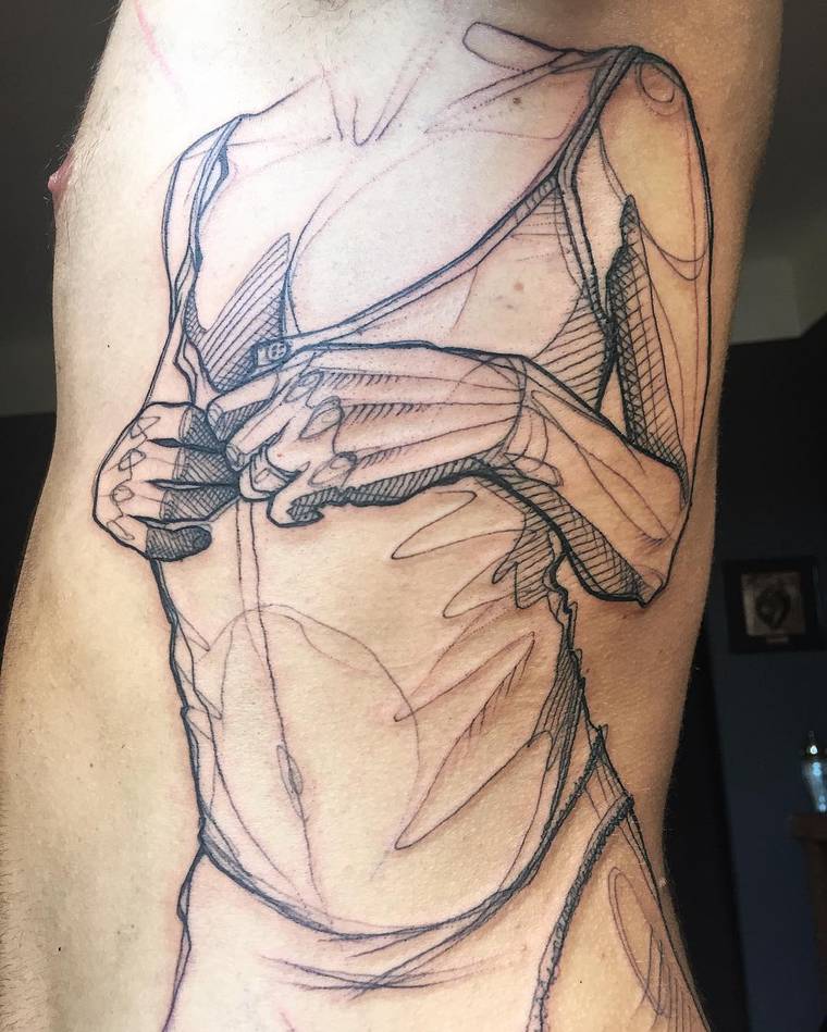 тату в виде эскизов, татуировщик Луазо, L’oiseau tattoo