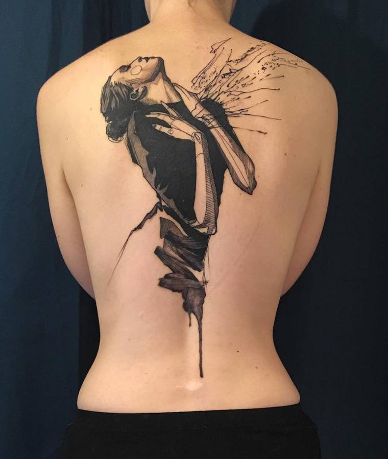тату в виде эскизов, татуировщик Луазо, L’oiseau tattoo