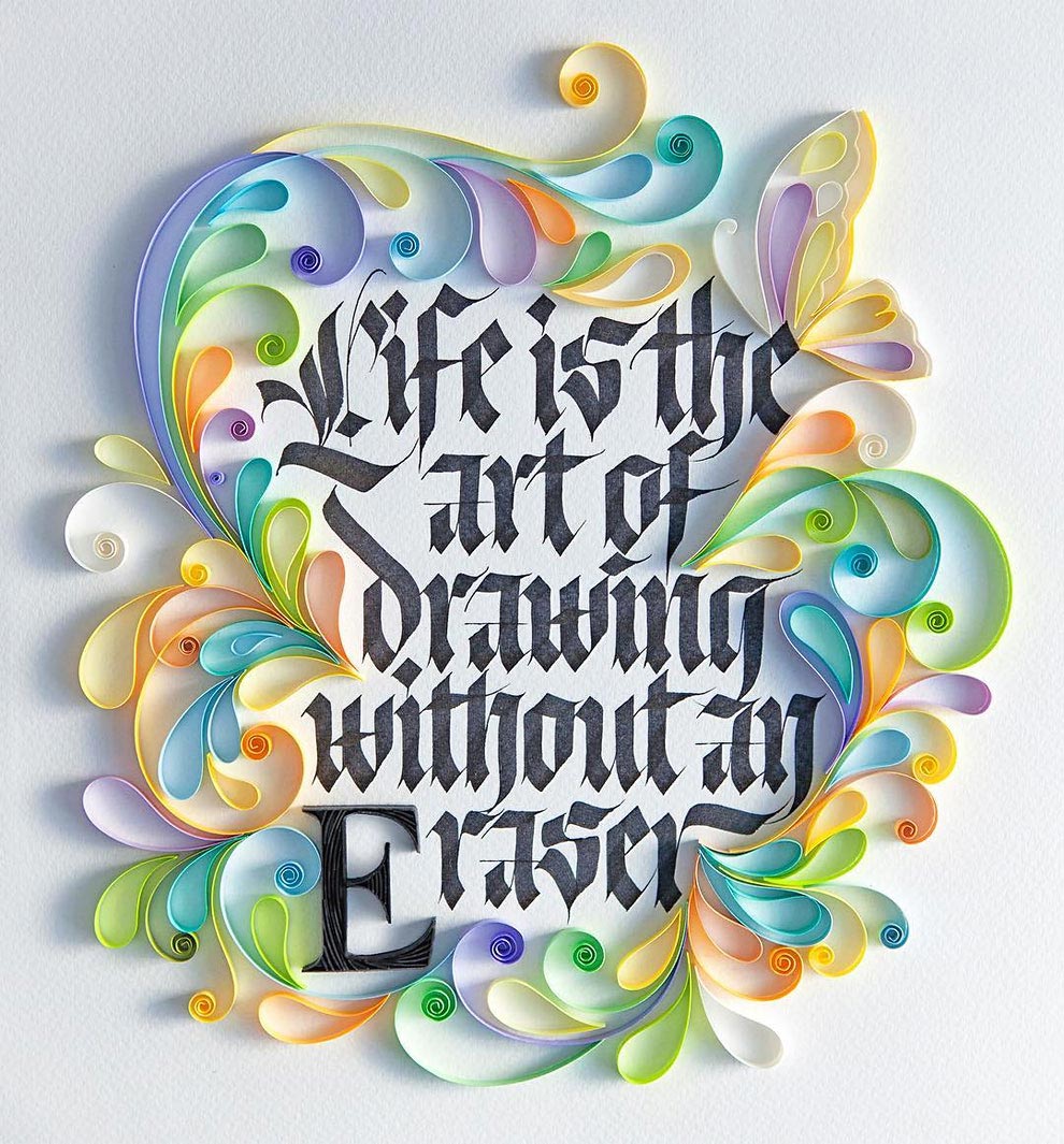 работы из цветной бумаги, бумажная типографии, Сабина Карник, Sabeena Karnik