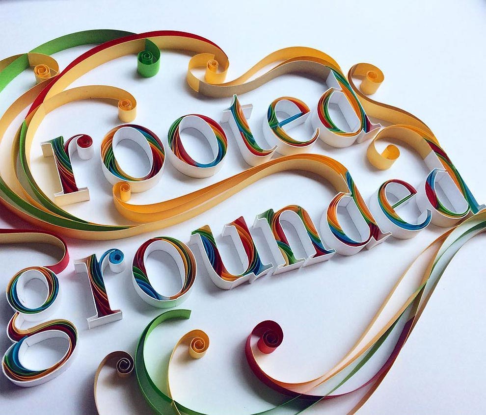 работы из цветной бумаги, бумажная типографии, Сабина Карник, Sabeena Karnik