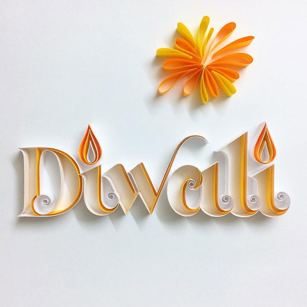 работы из цветной бумаги, бумажная типографии, Сабина Карник, Sabeena Karnik