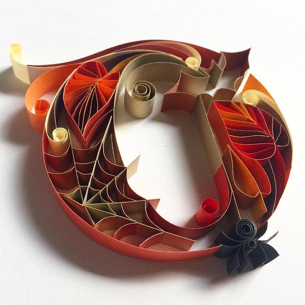 работы из цветной бумаги, бумажная типографии, Сабина Карник, Sabeena Karnik