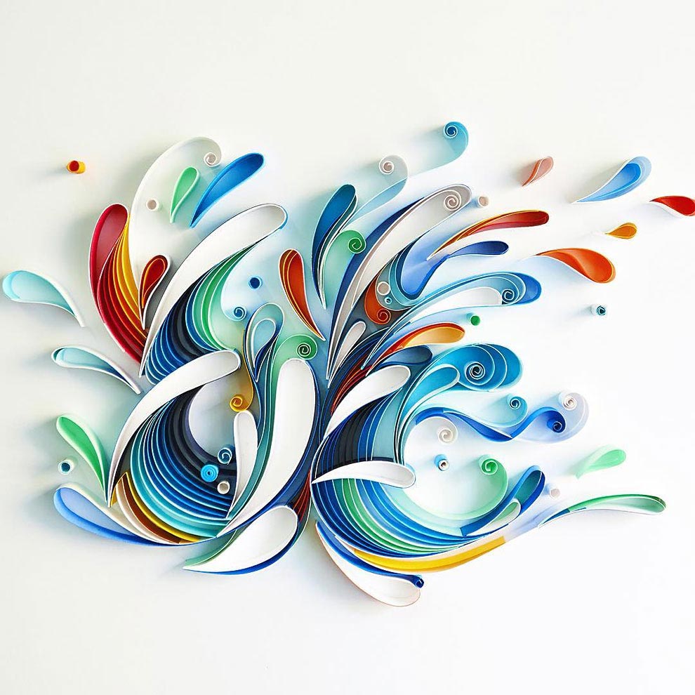 работы из цветной бумаги, бумажная типографии, Сабина Карник, Sabeena Karnik