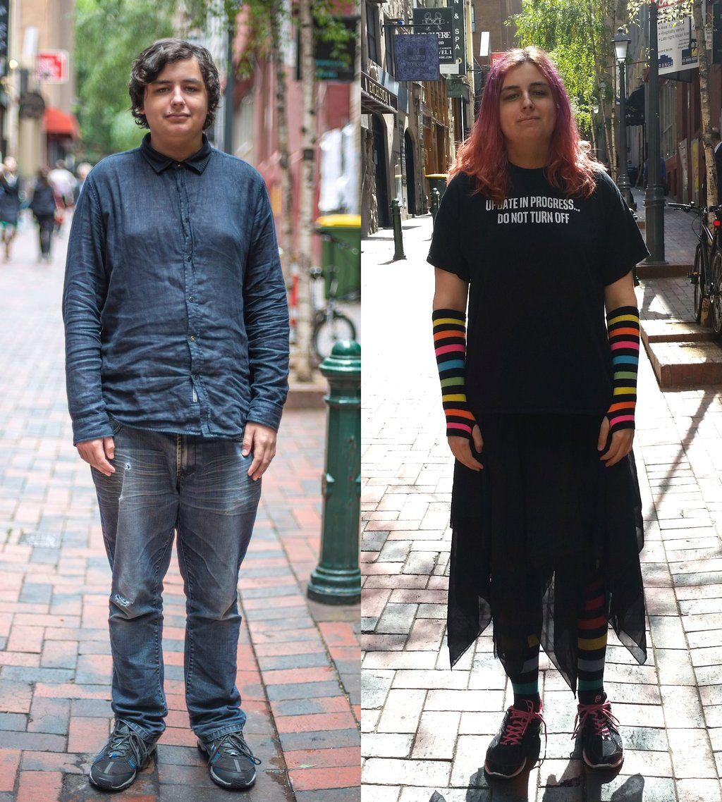 Трансгендер женщина в мужчину. Костюм для смены пола. Трансгендерная девушка до и после.